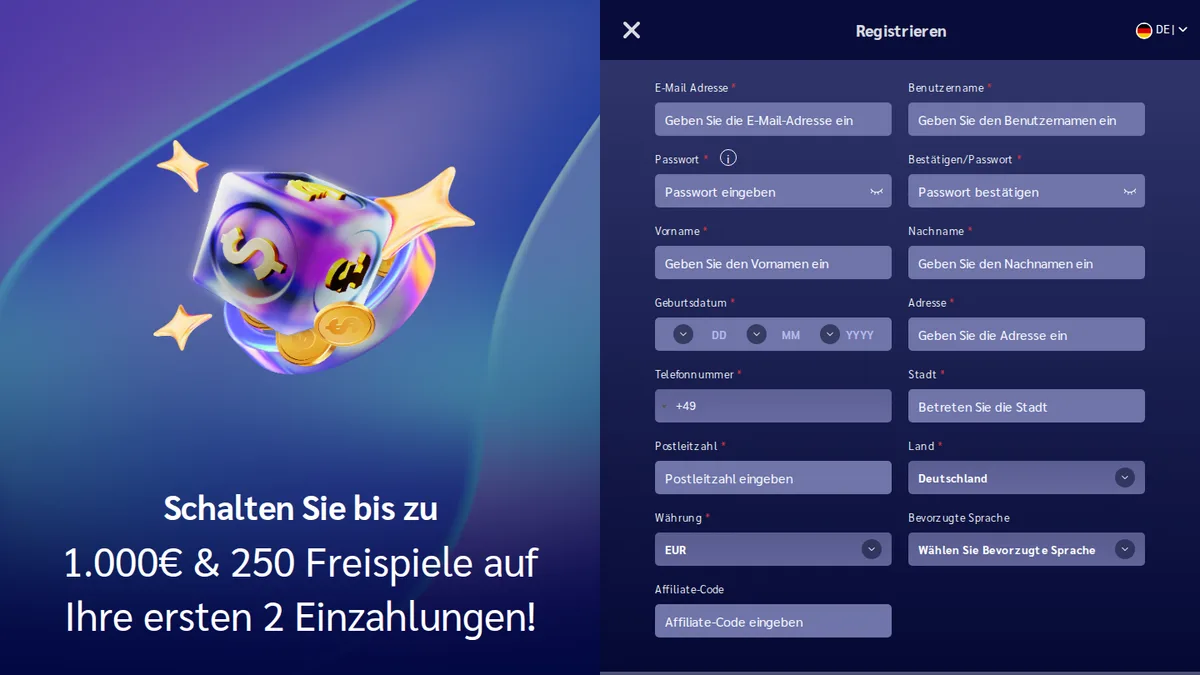 Registrierung und Anmeldung